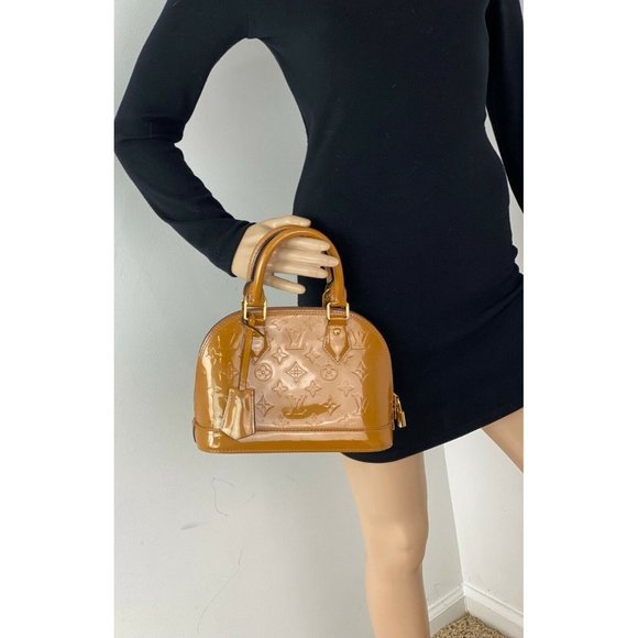 LOUIS VUITTON Alma BB Monogram Vernis Rose Velours  Hand Shoulder Bag - Picture 10 of 12